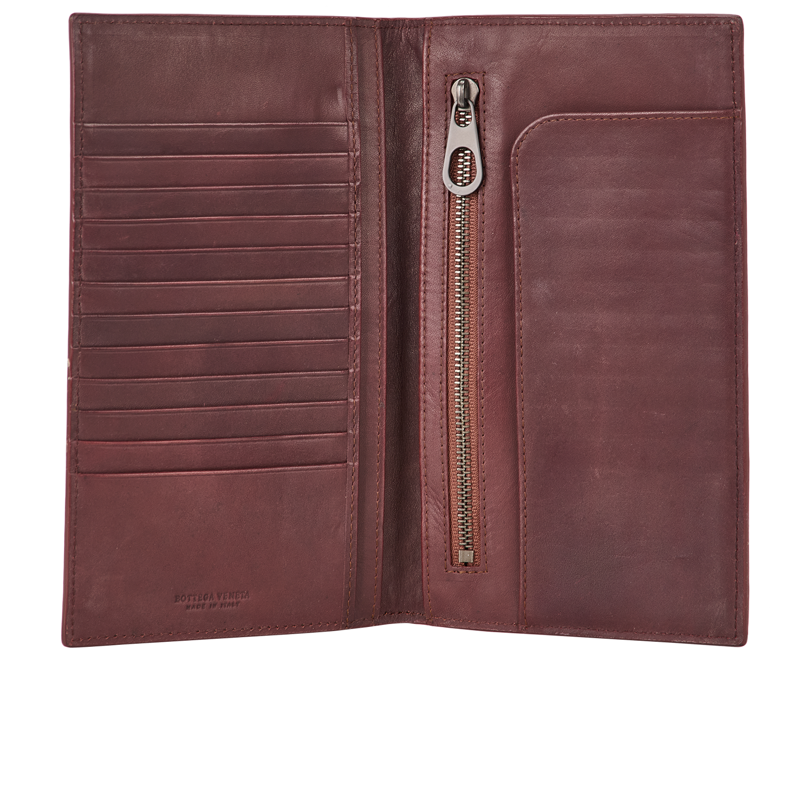 Bottega Veneta Vintage Intrecciato Wallet, &pound;220, Accessories, Burgundy, Leather, Other view